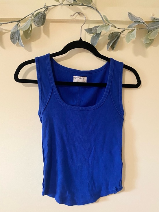 Free People Tops - We the Free Blue Ribbed Tank